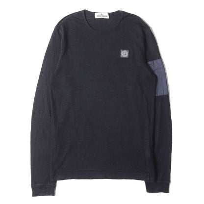 製品染め コンパスロゴパッチ リネン ロングスリーブTシャツ 581523364