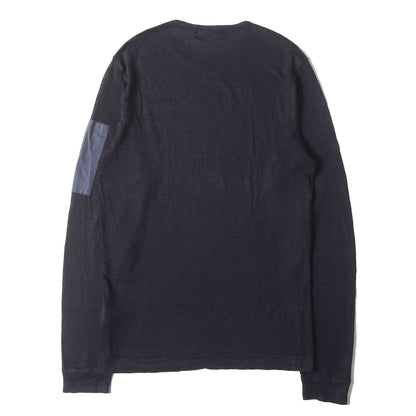 製品染め コンパスロゴパッチ リネン ロングスリーブTシャツ 581523364