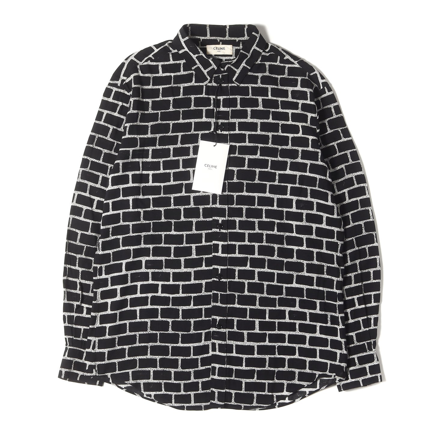 19AW 総柄 レンガモチーフ レーヨン ボタンシャツ / エディ・スリマン期 2C154756F