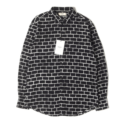 19AW 総柄 レンガモチーフ レーヨン ボタンシャツ / エディ・スリマン期 2C154756F