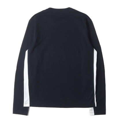 ラバーパッチ付き コットンストレッチ ツートーン ロングスリーブTシャツ