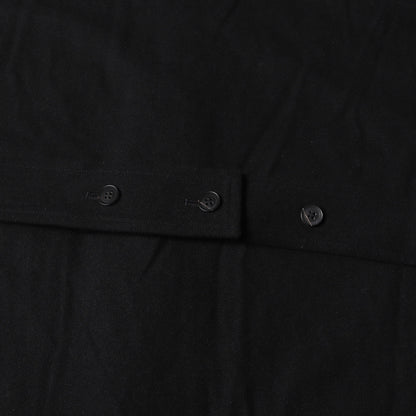 24AW スタンドカラー 比翼ボタン ロング フランネルシャツ (FLANNEL SHIRT)