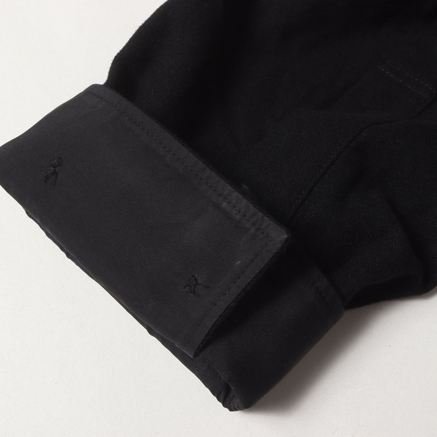 24AW スタンドカラー 比翼ボタン ロング フランネルシャツ (FLANNEL SHIRT)