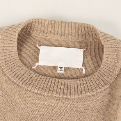 HARRIS TWEED別注 バックツイードパッチ クルーネック ハイゲージ ウール ニット S29HA0293