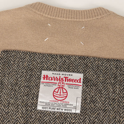 HARRIS TWEED別注 バックツイードパッチ クルーネック ハイゲージ ウール ニット S29HA0293