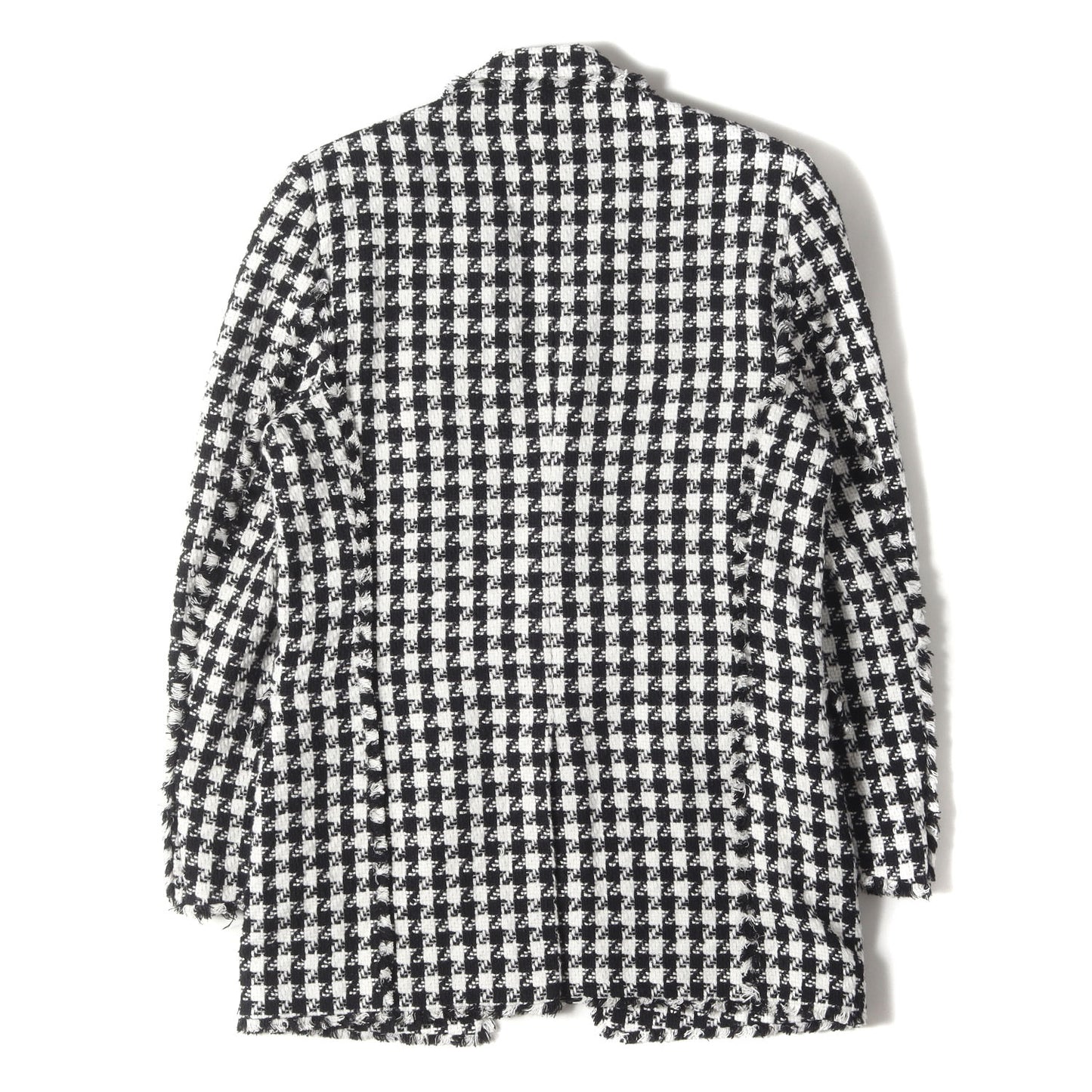 エンブロイダリー付き ツイード ダブルブレスト ピークドラペル 1B ジャケット