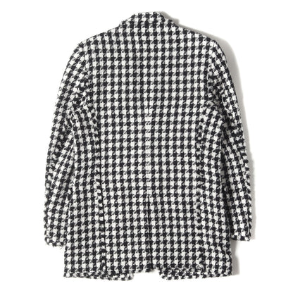 エンブロイダリー付き ツイード ダブルブレスト ピークドラペル 1B ジャケット