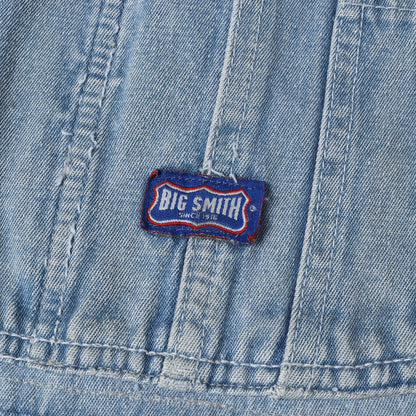 [80s BIG SMITH使用] ヴィンテージ カスタム デニム オーバーオール (Sample Hybrid Denim Overall 50/50 Fragment)