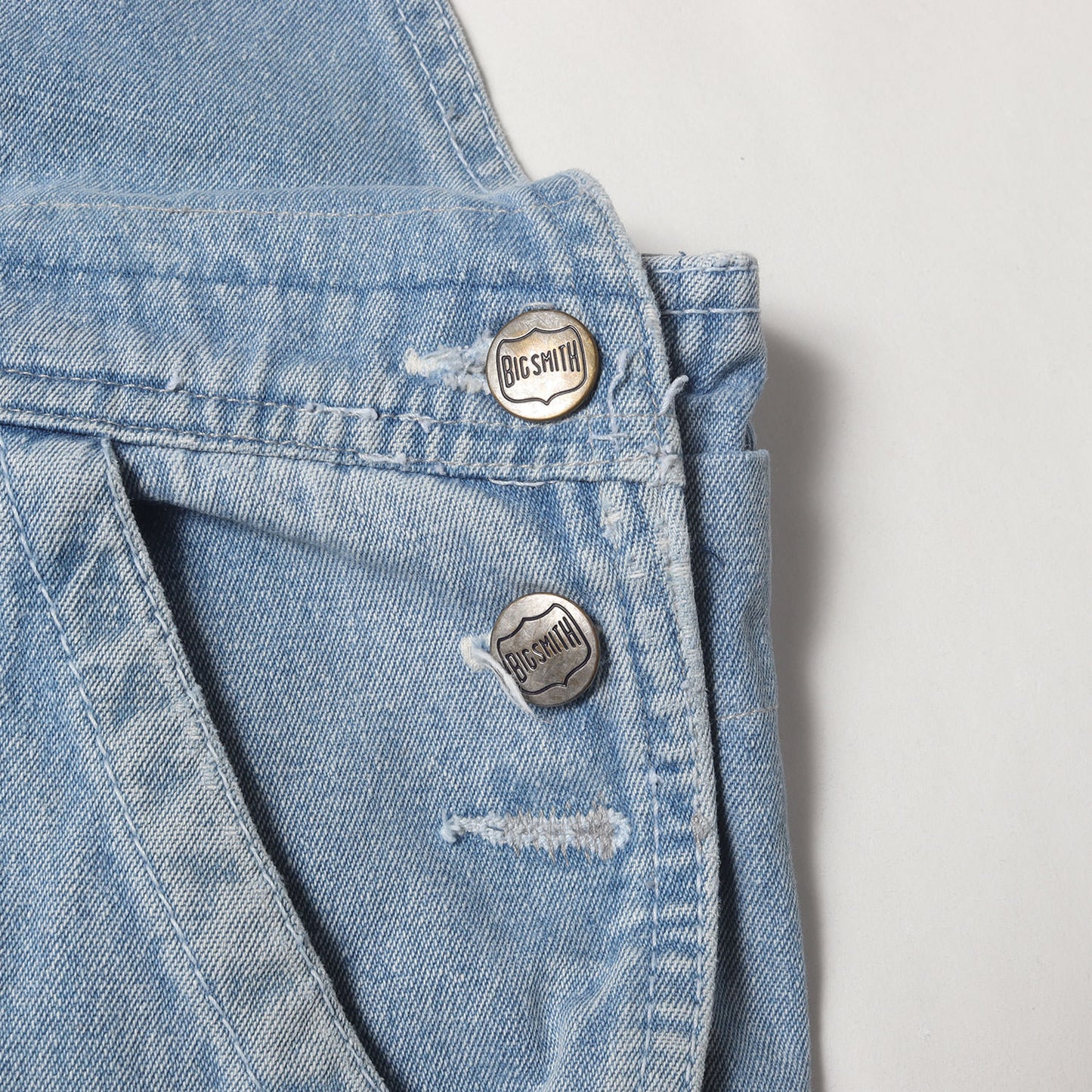 [80s BIG SMITH使用] ヴィンテージ カスタム デニム オーバーオール (Sample Hybrid Denim Overall 50/50 Fragment)