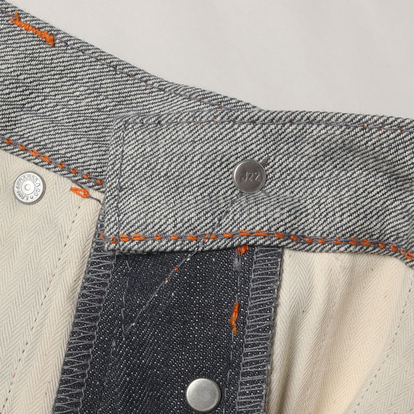 [234本限定 イチローモデル] 00s 赤耳付き グレー リジッド デニムパンツ (ICHIRO SUZUKI Model III)