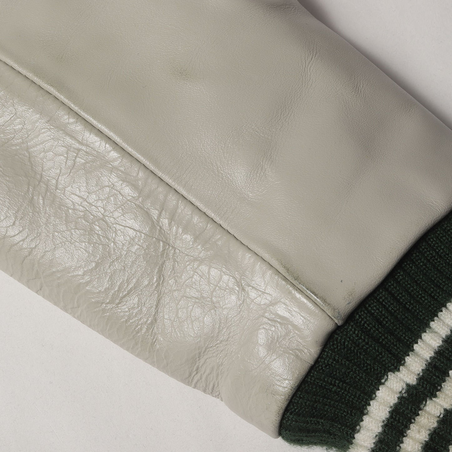 [Malbon Golf別注] フルデコ 袖レザー メルトンウール スタジャン (VARSITY JACKET GREEN)