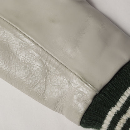 [Malbon Golf別注] フルデコ 袖レザー メルトンウール スタジャン (VARSITY JACKET GREEN)