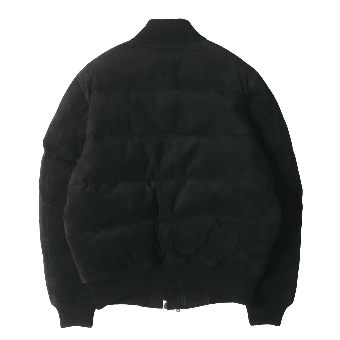 裏地猿迷彩(1stグリーンカモ) カウ スウェード レザー ボンバー ダウンジャケット