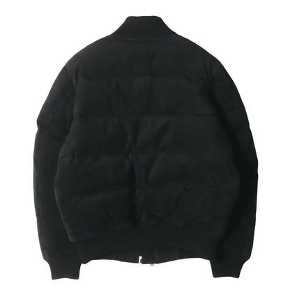 裏地猿迷彩(1stグリーンカモ) カウ スウェード レザー ボンバー ダウンジャケット