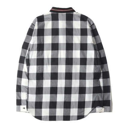 別襟付き バッファローチェック コットン ボタンシャツ