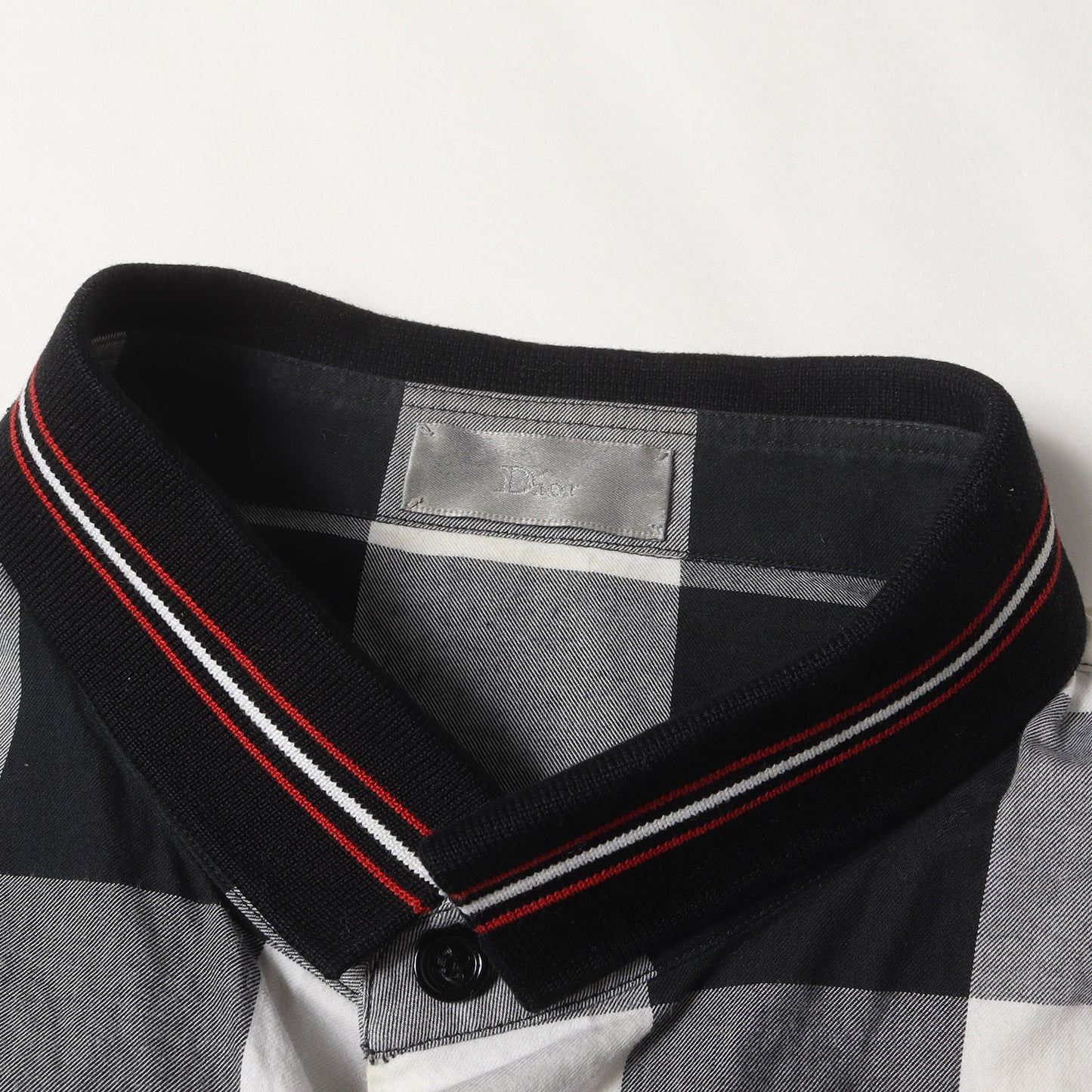 別襟付き バッファローチェック コットン ボタンシャツ