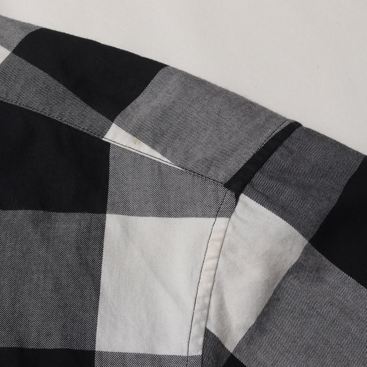 別襟付き バッファローチェック コットン ボタンシャツ