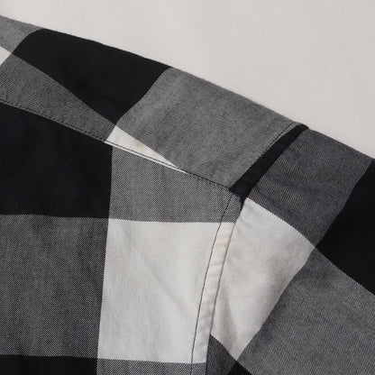 別襟付き バッファローチェック コットン ボタンシャツ