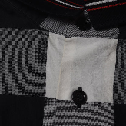 別襟付き バッファローチェック コットン ボタンシャツ