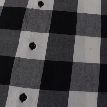 別襟付き バッファローチェック コットン ボタンシャツ