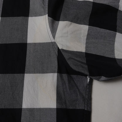 別襟付き バッファローチェック コットン ボタンシャツ