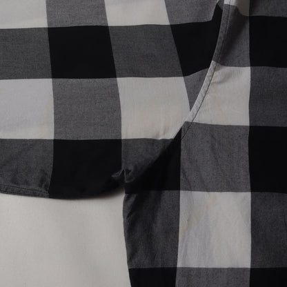 別襟付き バッファローチェック コットン ボタンシャツ