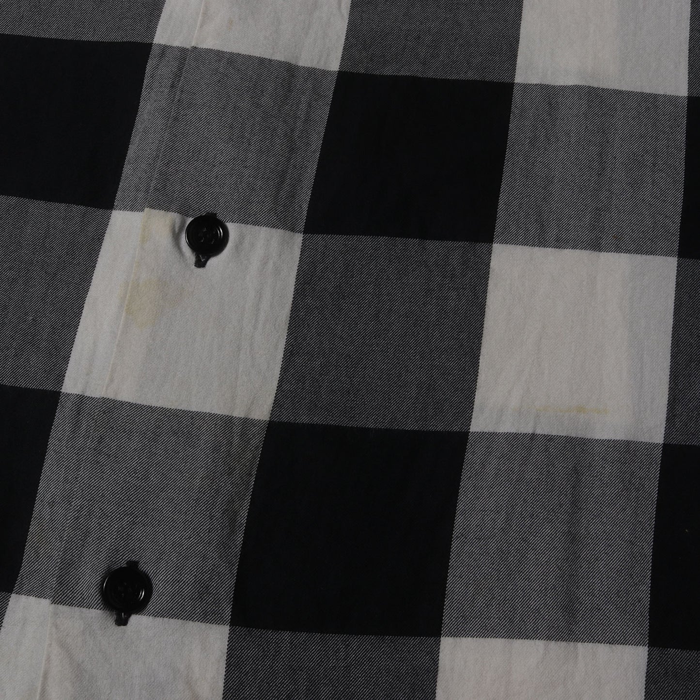 別襟付き バッファローチェック コットン ボタンシャツ