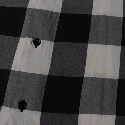 別襟付き バッファローチェック コットン ボタンシャツ