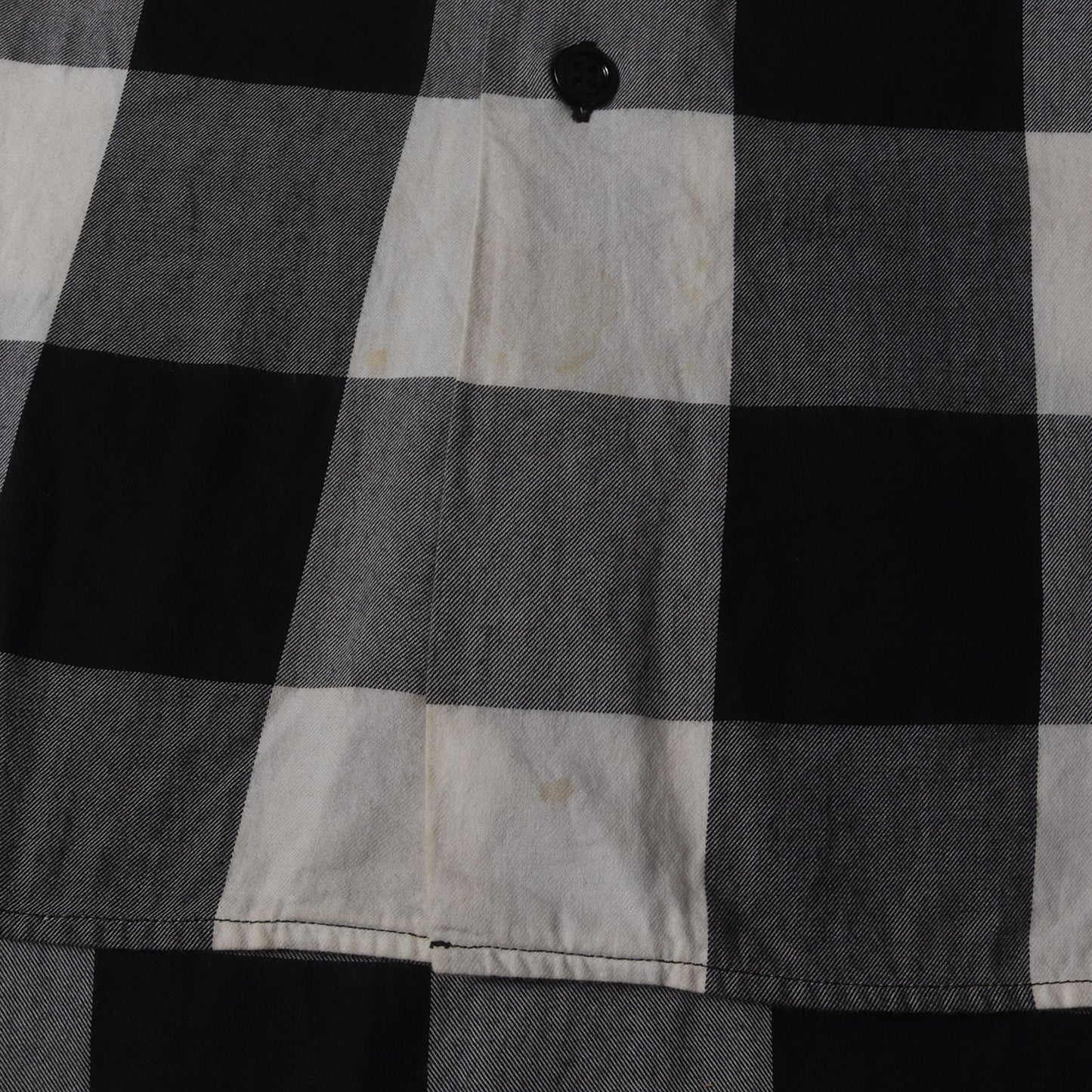 別襟付き バッファローチェック コットン ボタンシャツ