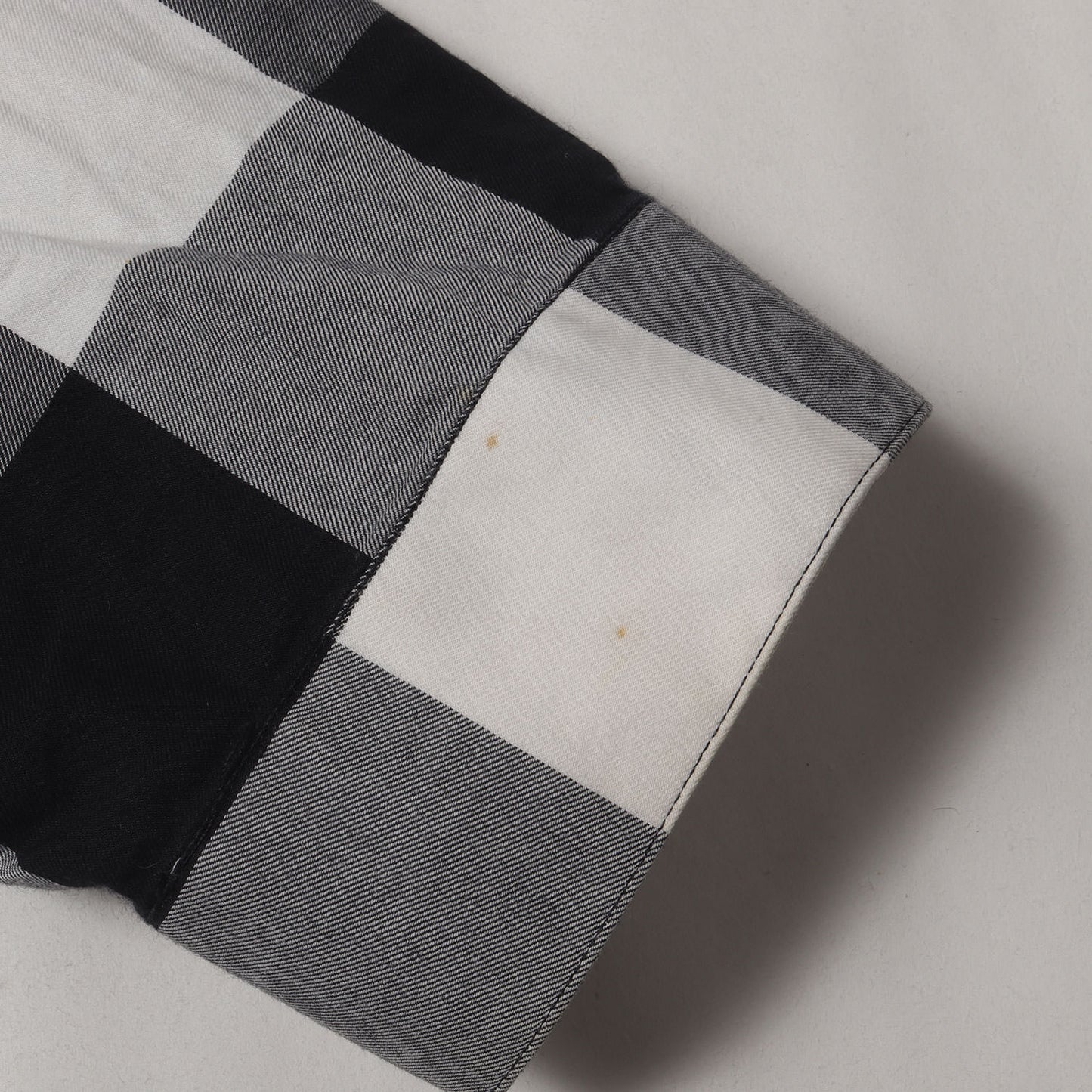 別襟付き バッファローチェック コットン ボタンシャツ