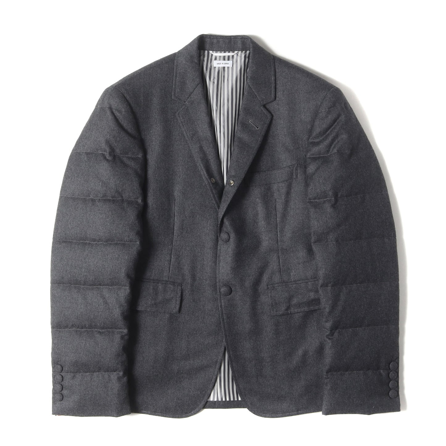 グログランテープ付き ダウンスリーブ ウール 3B テーラードジャケット
