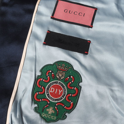 [GUCCI DIYプログラム] 双子座ワッペン シルク サテン スカジャン