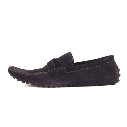 ロゴ刻印 スウェード ドライビング シューズ イタリア製