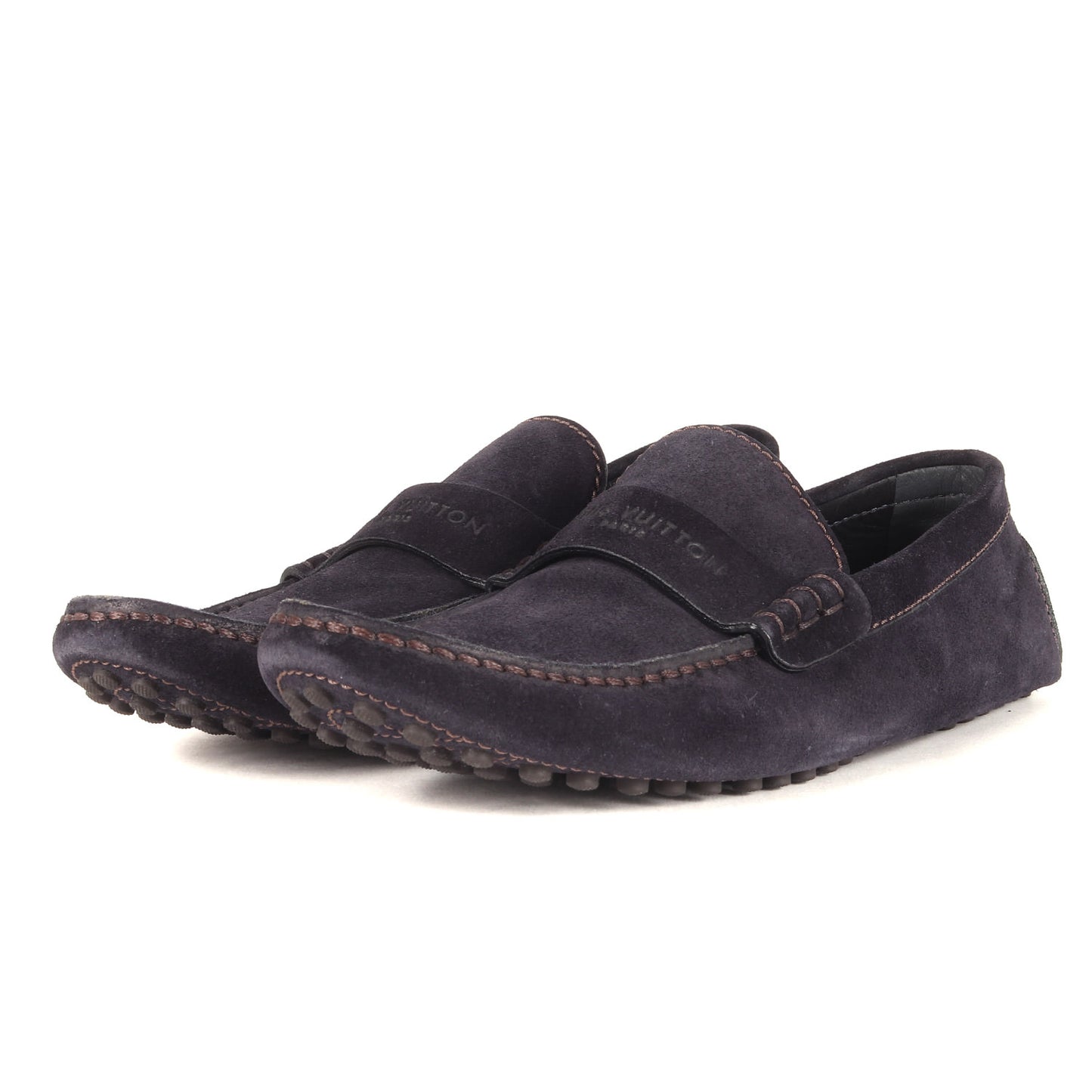 ロゴ刻印 スウェード ドライビング シューズ イタリア製