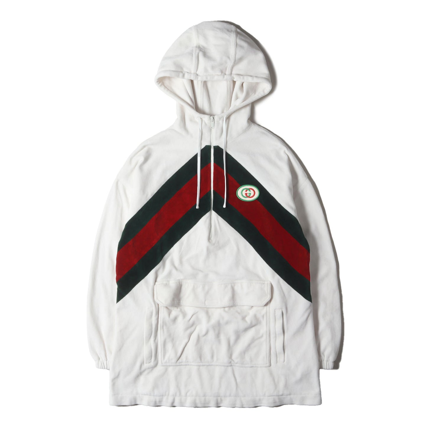 [近年モデル] ウェブ ストライプ ベロア ハーフジップ ドレス パーカー (COTTON CHENILLE DRESS)