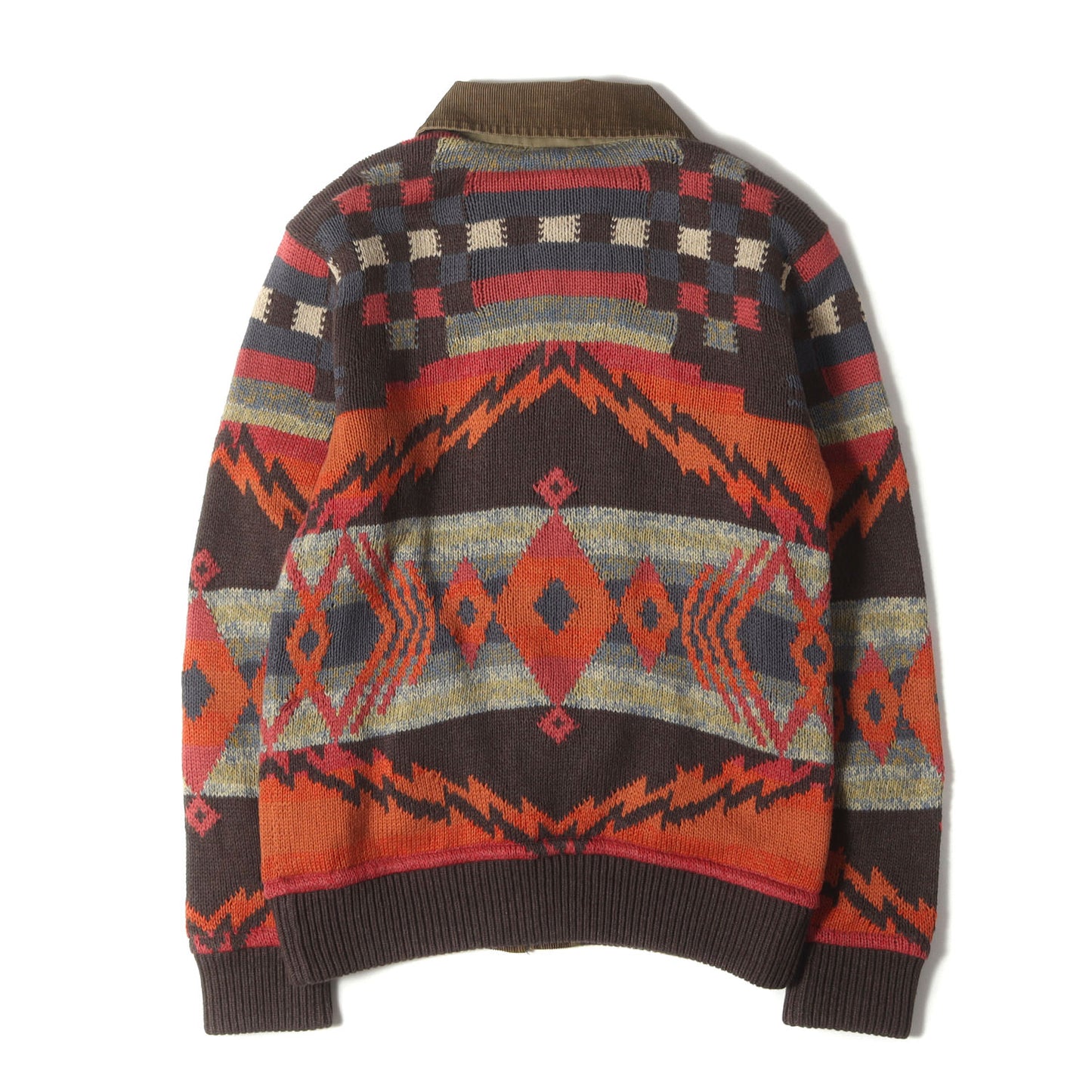 ネイティブ柄 ハンドニット フルジップ ワークジャケット (NATIVE HAND KNIT JACKET)