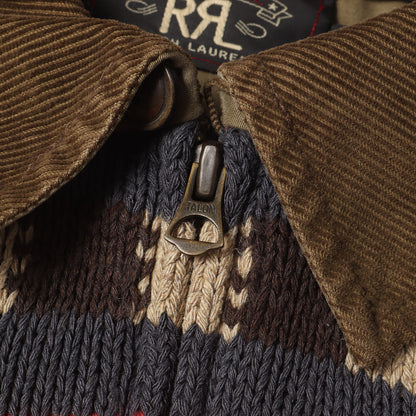 ネイティブ柄 ハンドニット フルジップ ワークジャケット (NATIVE HAND KNIT JACKET)