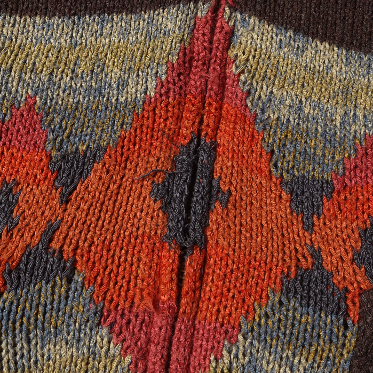 ネイティブ柄 ハンドニット フルジップ ワークジャケット (NATIVE HAND KNIT JACKET)