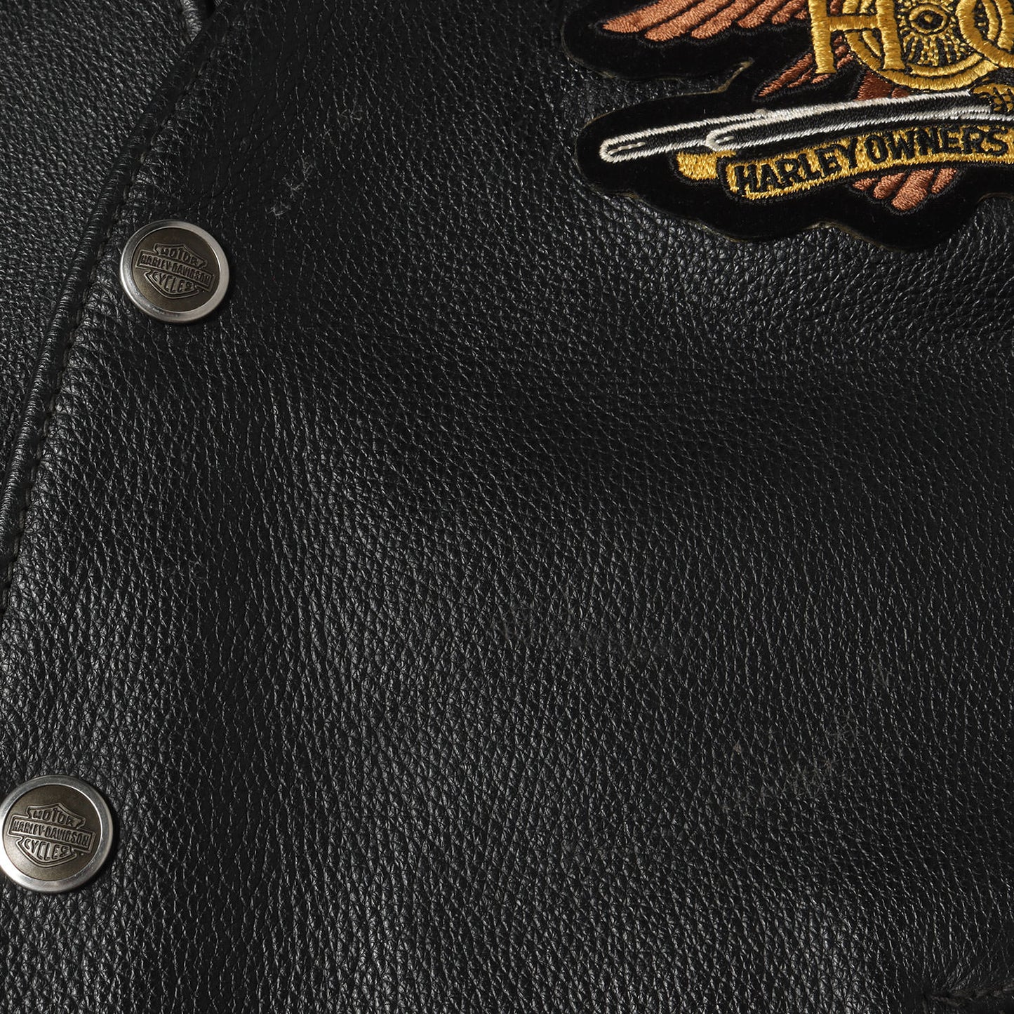 00s ワッペン カスタム サイド編上げ レザー ボタン ベスト / USA製 HARLEY OWNERS GROUP(HOG)