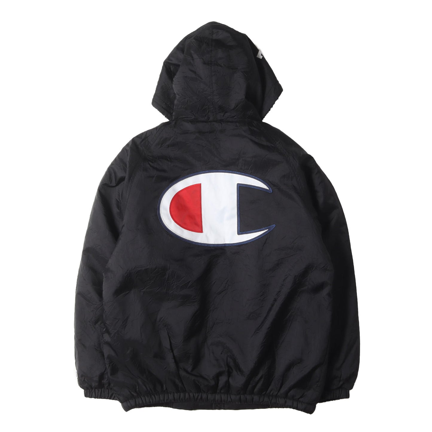 17AW ×Champion ボア裏地 フードロゴパッチ フーデッド フルジップ ナイロンジャケット (Sherpa Lined Hooded Jacket)