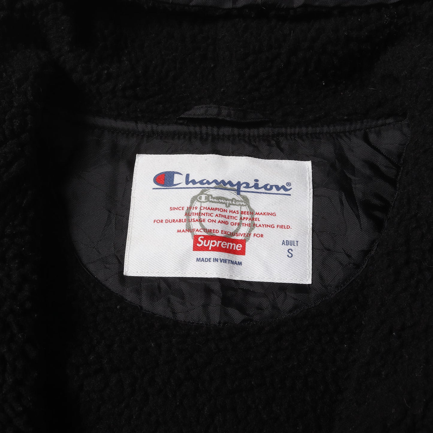 17AW ×Champion ボア裏地 フードロゴパッチ フーデッド フルジップ ナイロンジャケット (Sherpa Lined Hooded Jacket)