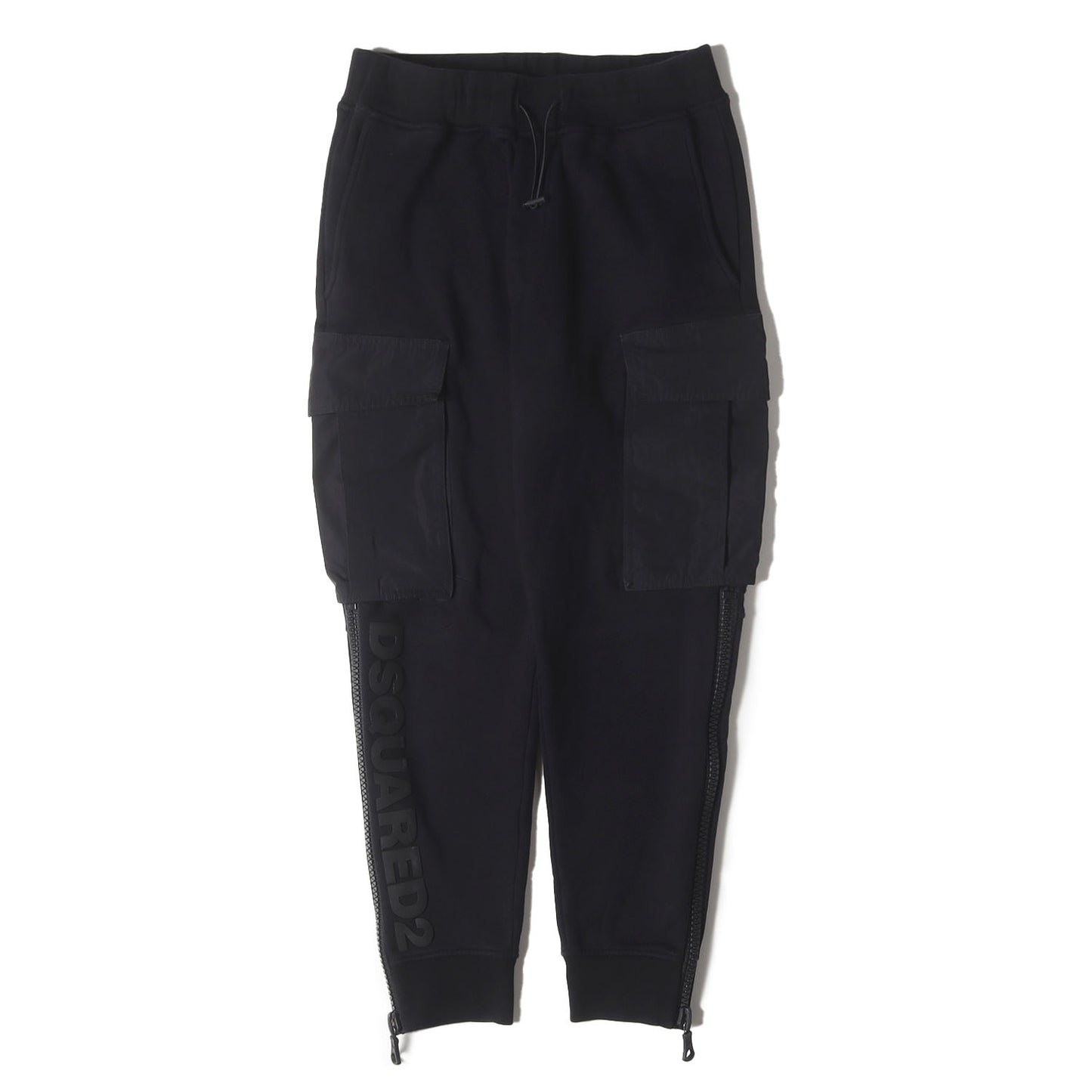 [近年モデル] サイドジップ ラバーワッペン スウェット カーゴ ジョガーパンツ
