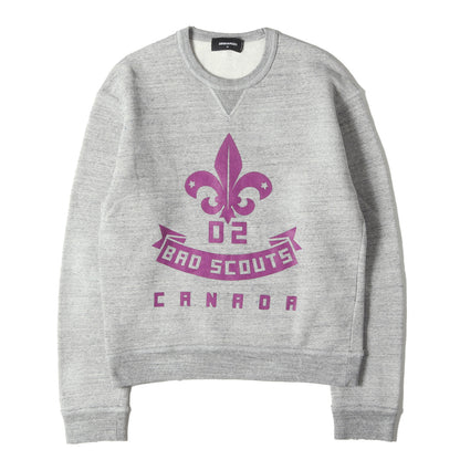 ヴィンテージ加工 カレッジロゴ 前V クルーネック スウェット