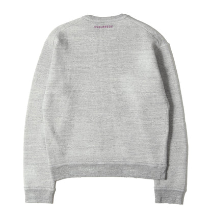 ヴィンテージ加工 カレッジロゴ 前V クルーネック スウェット