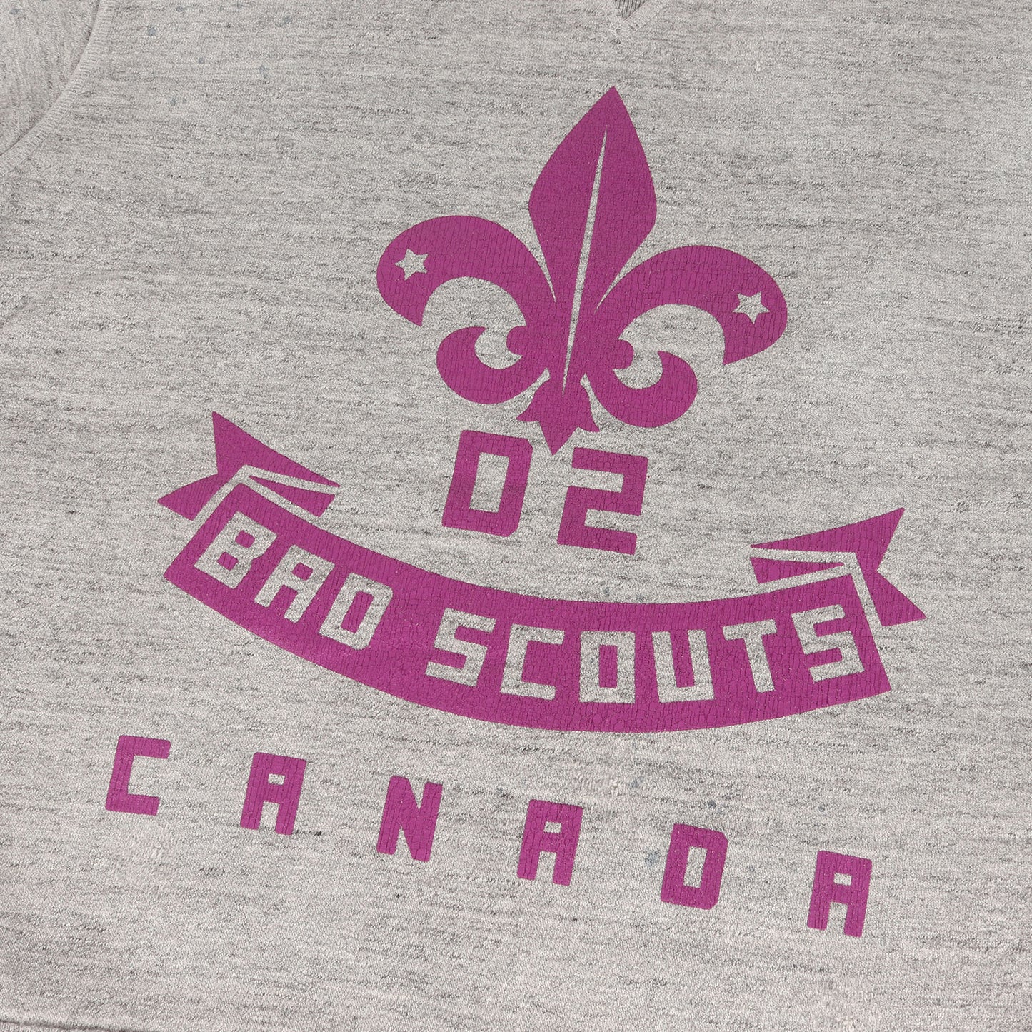 ヴィンテージ加工 カレッジロゴ 前V クルーネック スウェット