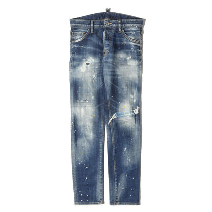 ペンキダメージ加工 ストレッチ スキニー デニムパンツ (Cool Guy Jean)