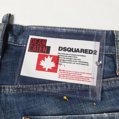 ペンキダメージ加工 ストレッチ スキニー デニムパンツ (Cool Guy Jean)