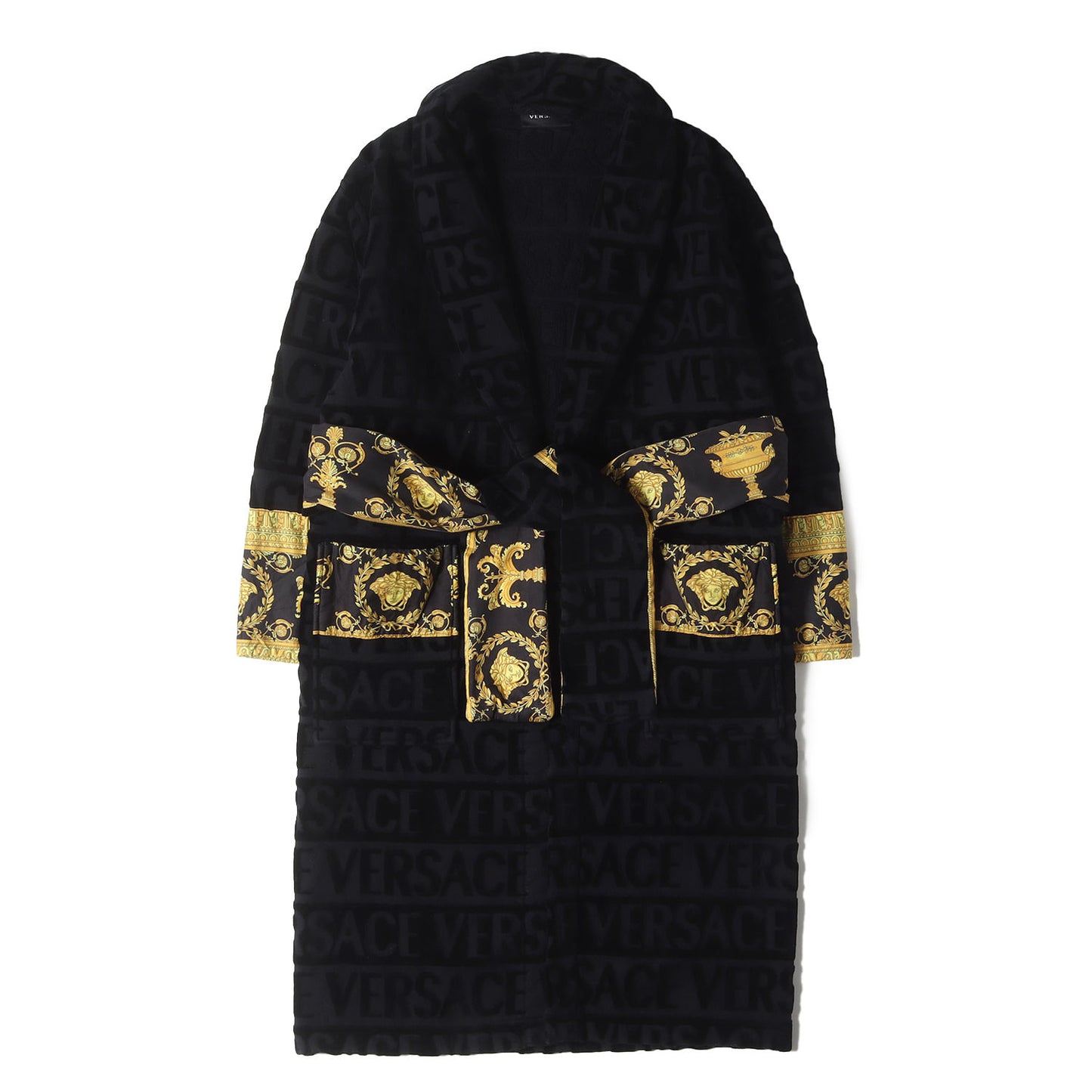 [Barocco＆Robeコレクション] メデューサ バロック ロゴモノグラム パイルコットン バスローブ