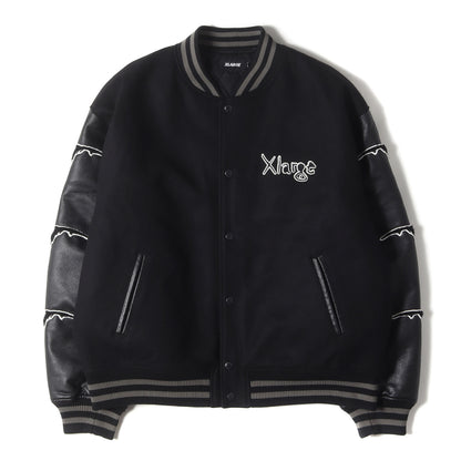 [近年モデル] ×DEATH NOTE フルデコワッペン メルトンウール スタジャン (DEATH NOTE VARSITY JACKET)