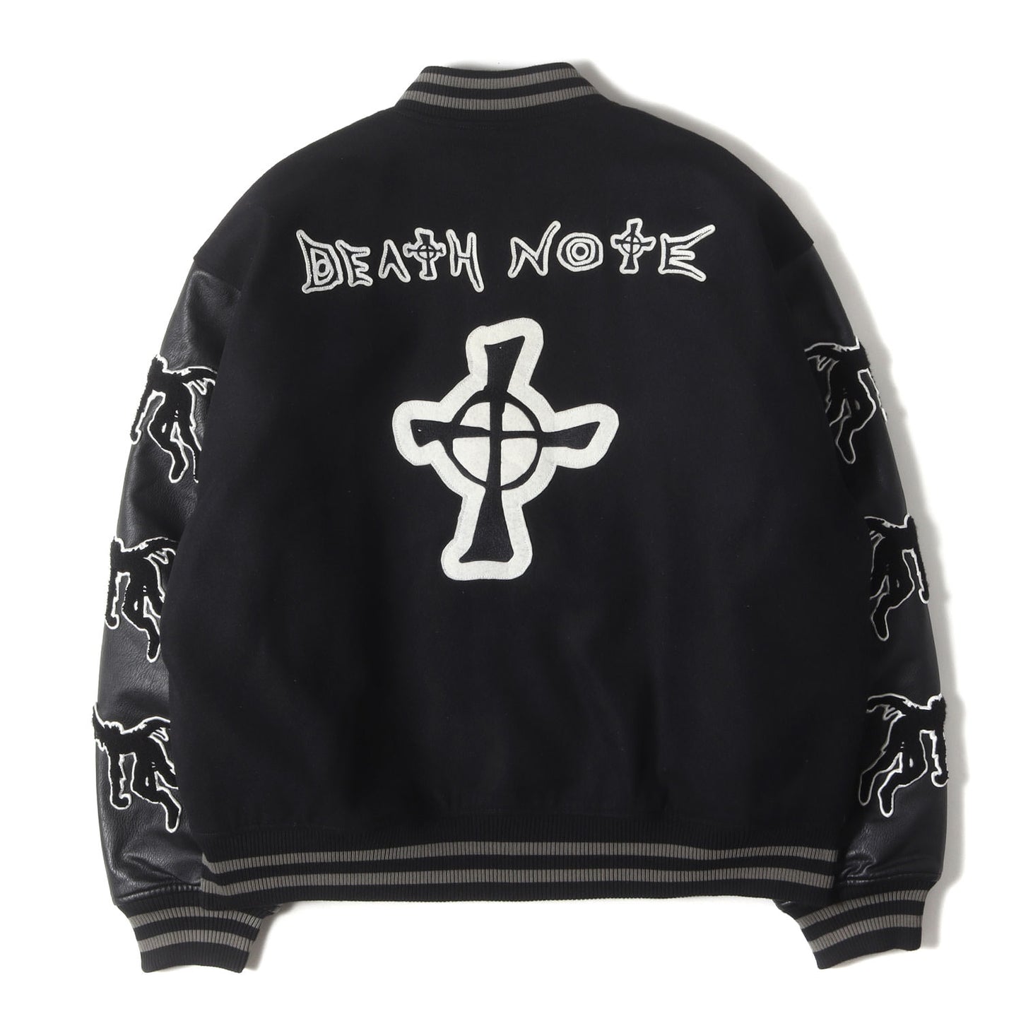 [近年モデル] ×DEATH NOTE フルデコワッペン メルトンウール スタジャン (DEATH NOTE VARSITY JACKET)